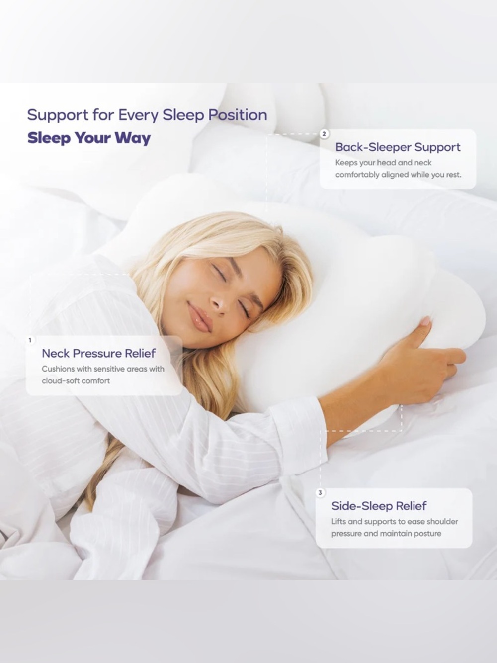 Mellow Sleep CloudAlign single pillow voted softest pillow of 2025 NIB - Picture 6 of 9